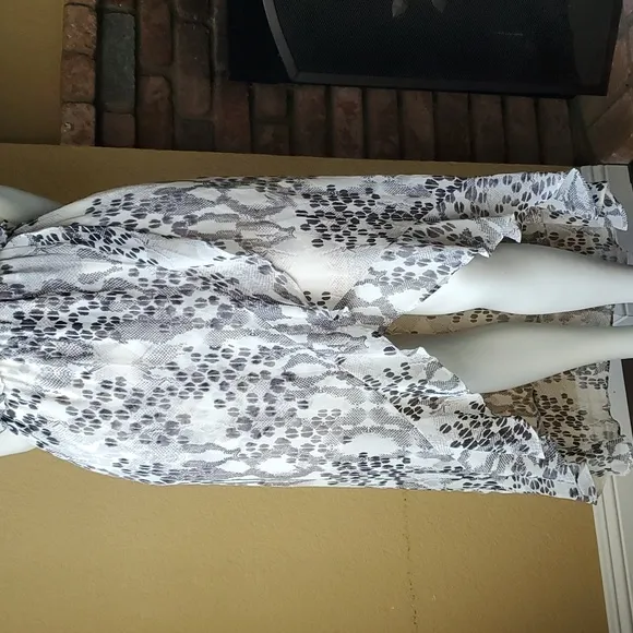 🆕️ EXPRESS Animal Print Asymmetrical High-Low Ruffle Midi Dress SIZE: S
