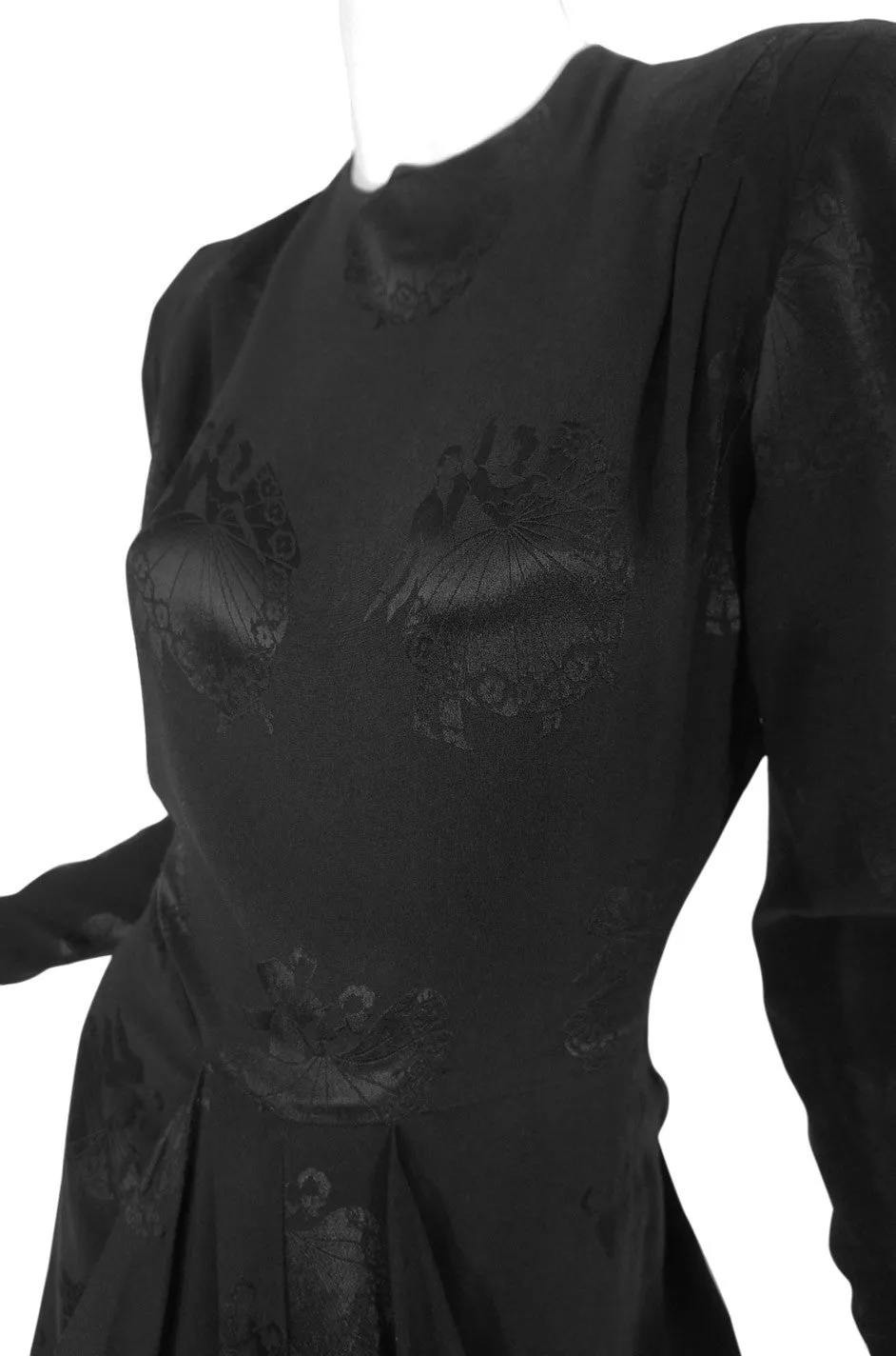 1940s Silk Draped Femme Fatale Dress
