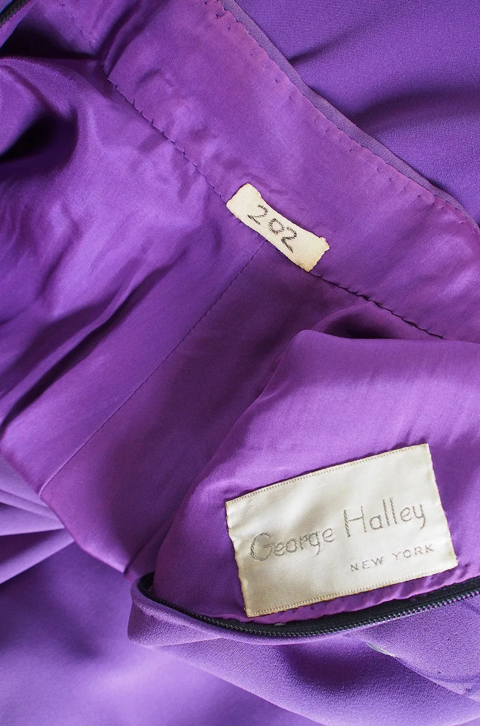 1960s Hand Painted George Halley Couture Gown