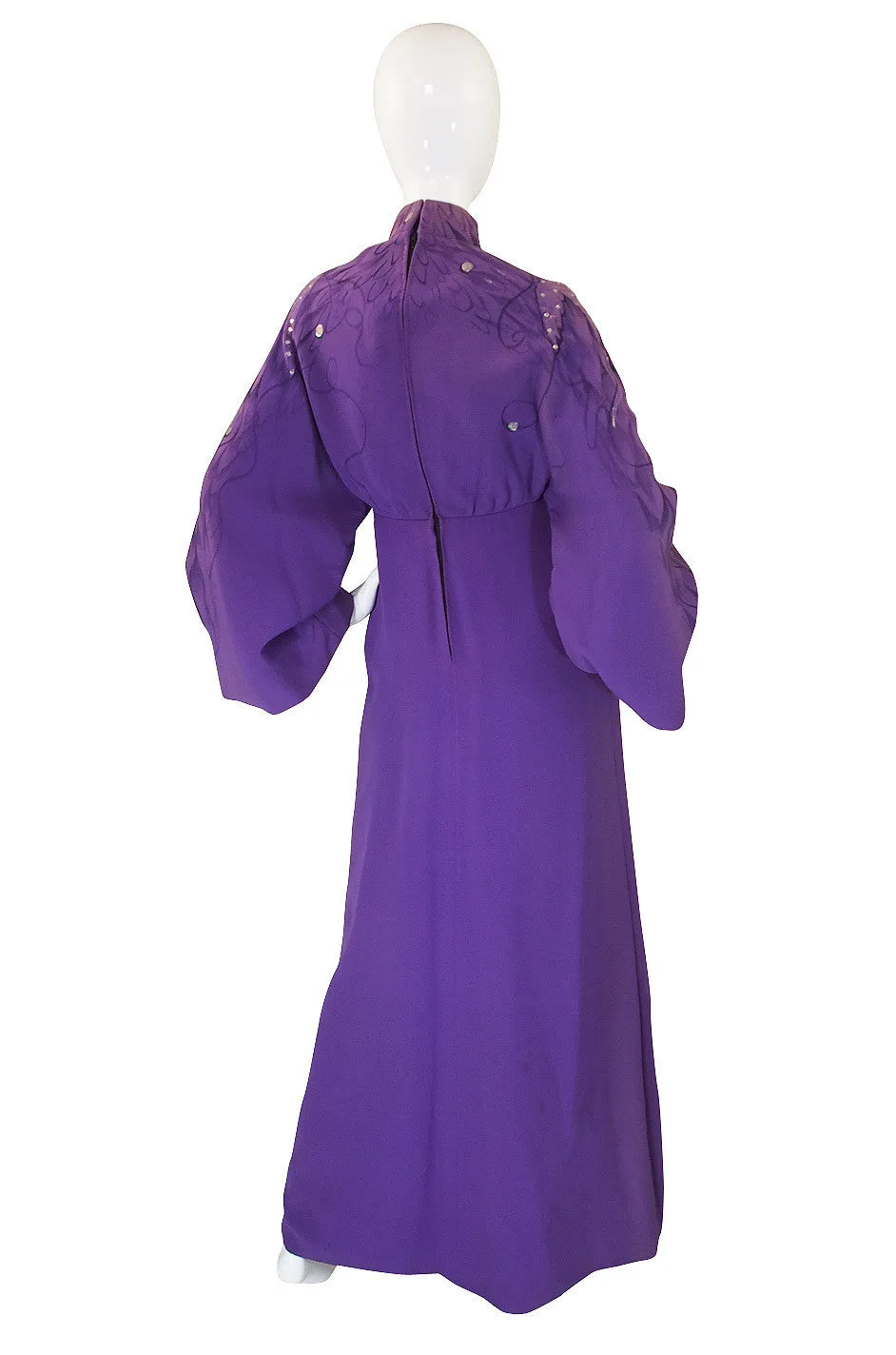 1960s Hand Painted George Halley Couture Gown