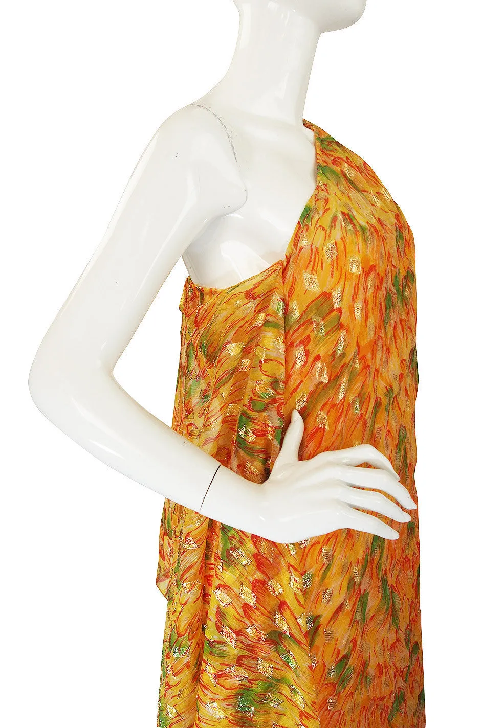 1960s Yellow Metallic Silk Malcolm Starr