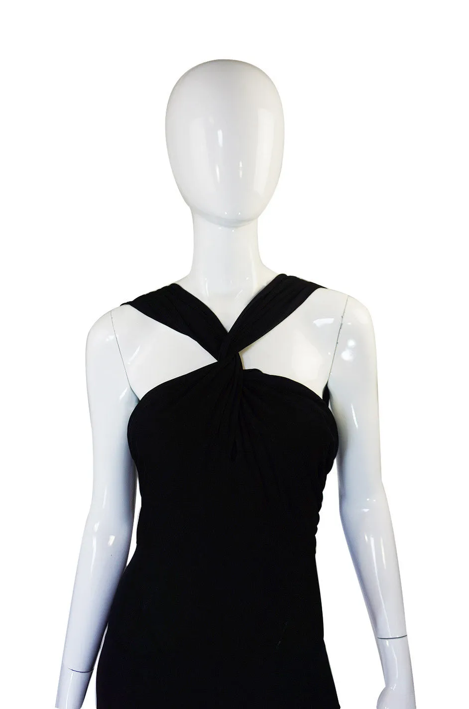 1970s Bias Cut Jean Muir Jersey Halter Dress