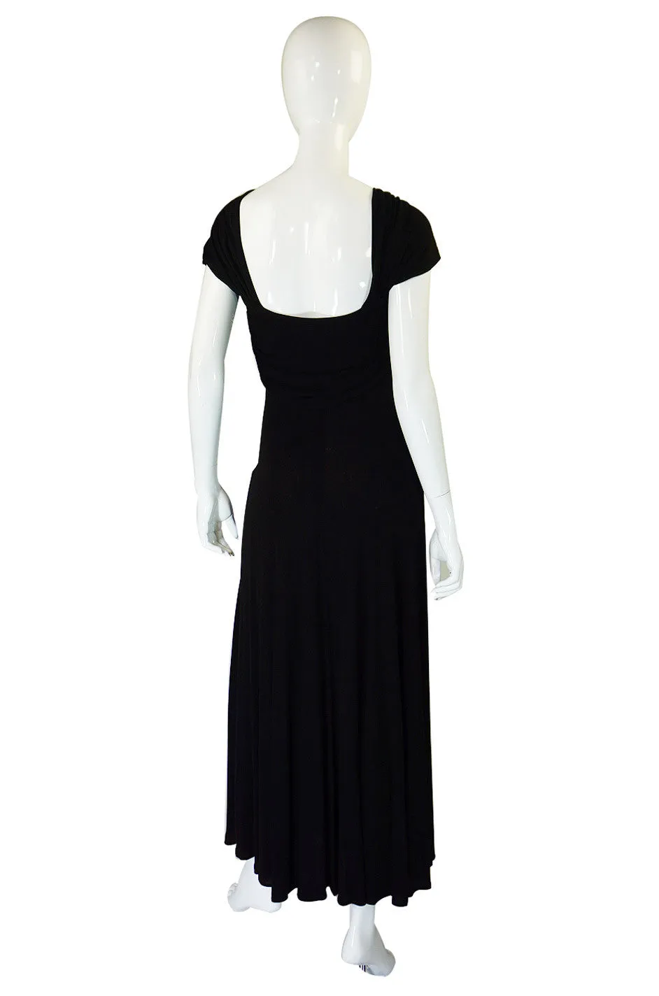 1970s Bias Cut Jean Muir Jersey Halter Dress