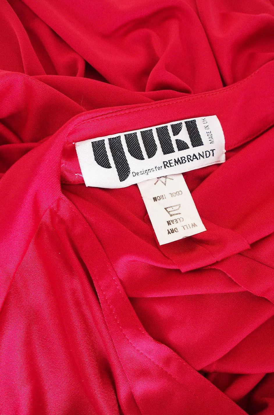 1970s Rare Red Yuki Caftan Gown