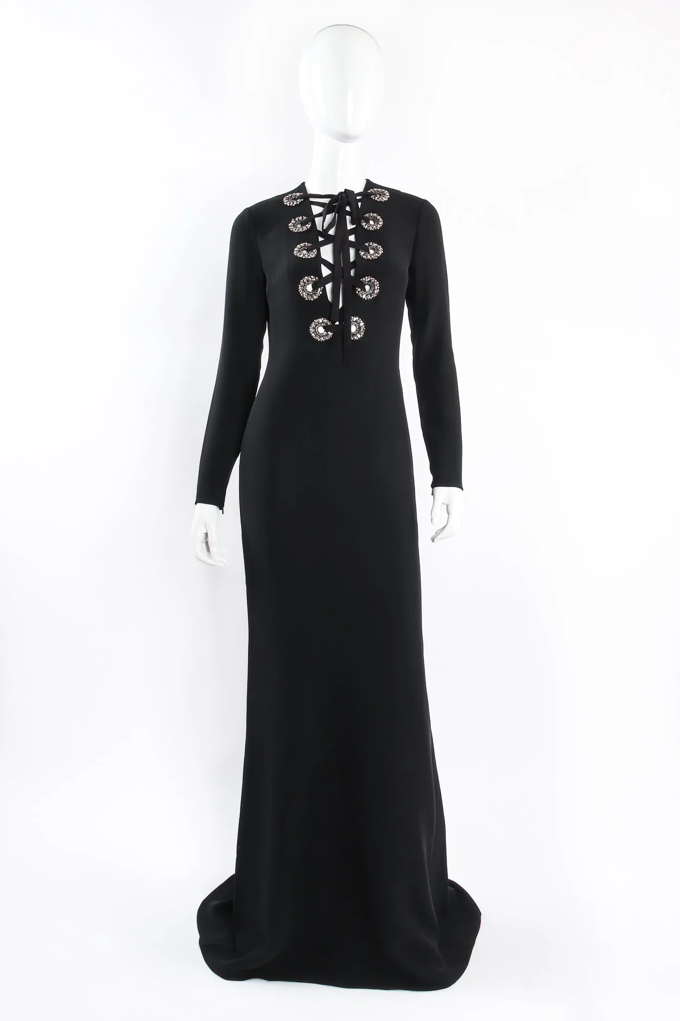 2015 Rhinestone Lace-Front Gown