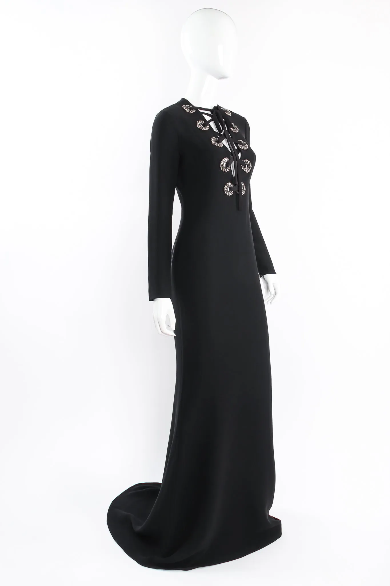 2015 Rhinestone Lace-Front Gown