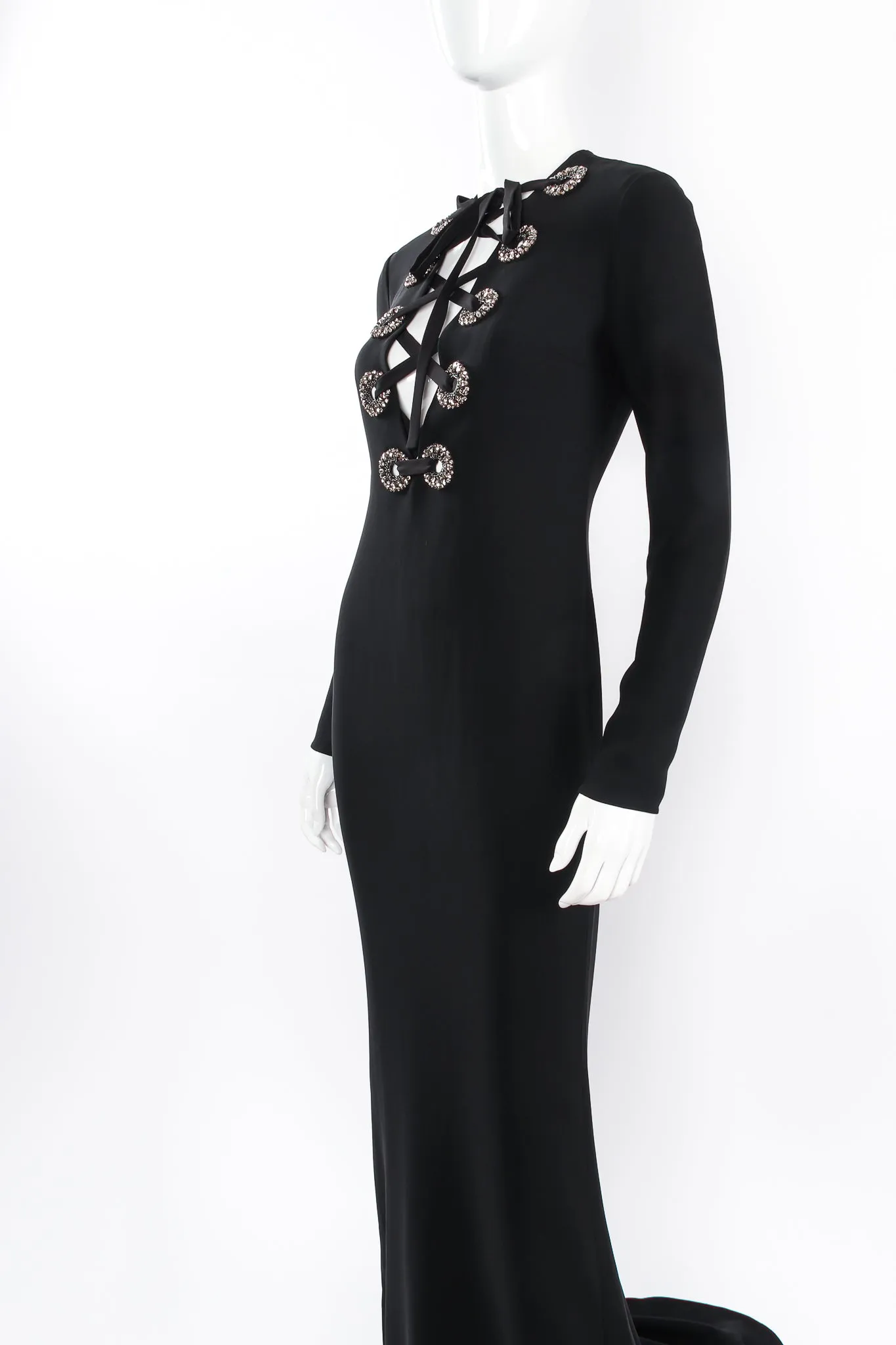 2015 Rhinestone Lace-Front Gown