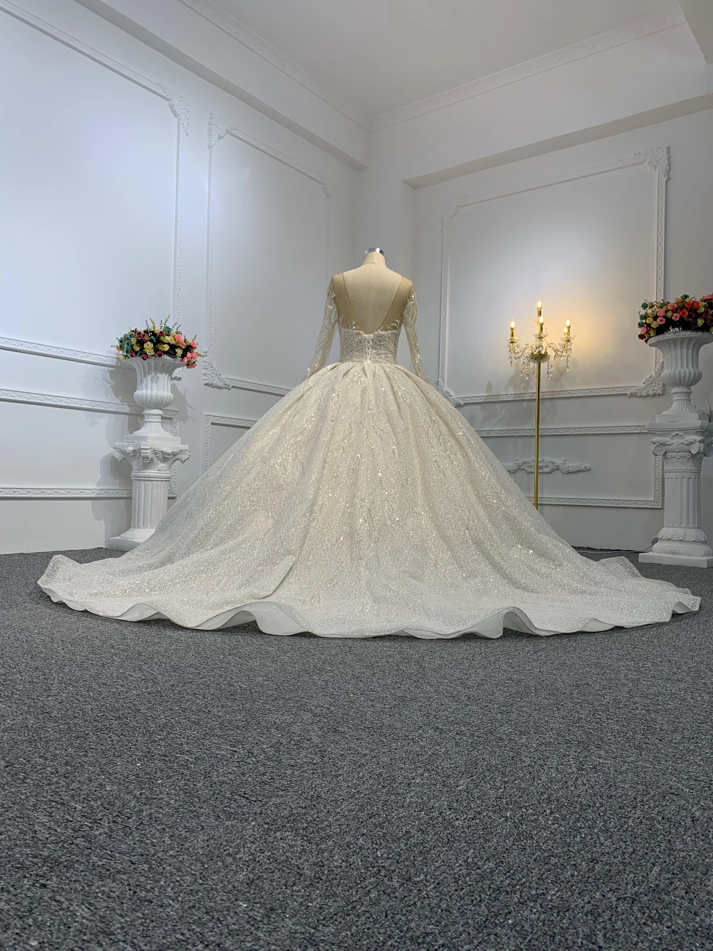 #29784- The Luxury Heavy Beading Ball Gown With Long Train