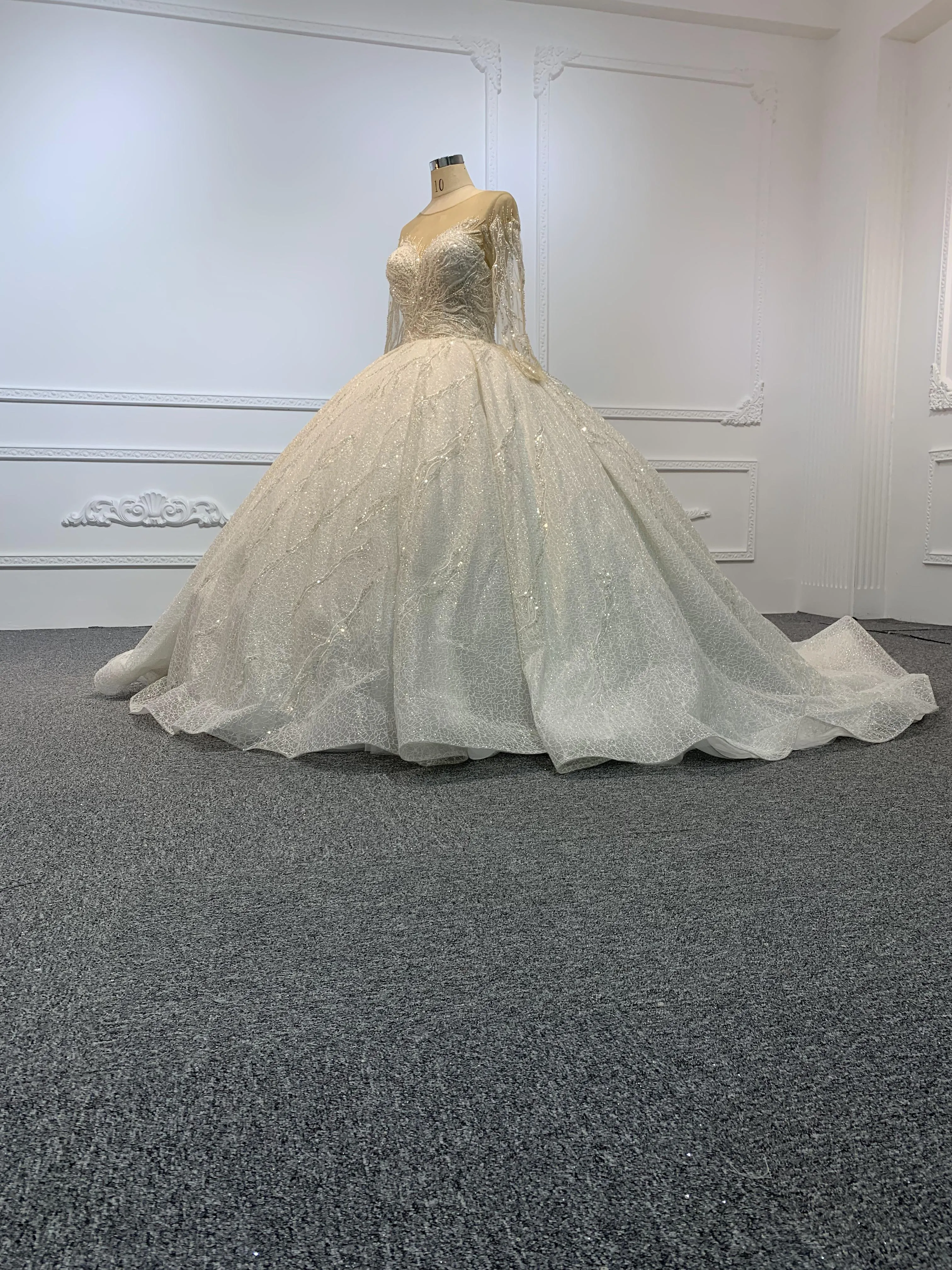 #29784- The Luxury Heavy Beading Ball Gown With Long Train
