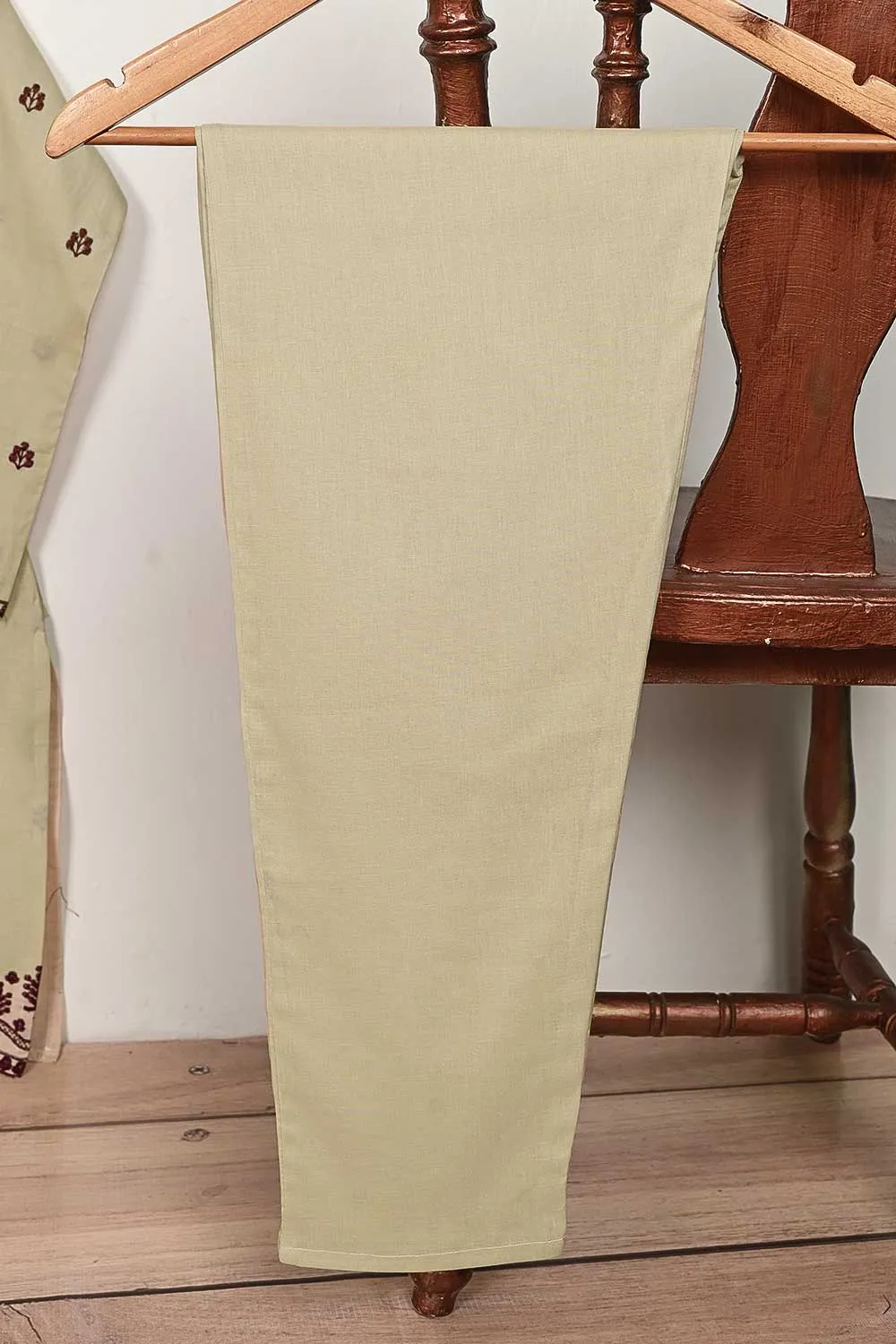3SP-12B-Skin - 3PC COTTON EMBROIDERED Dress With Chiffon Embroidered Dupatta