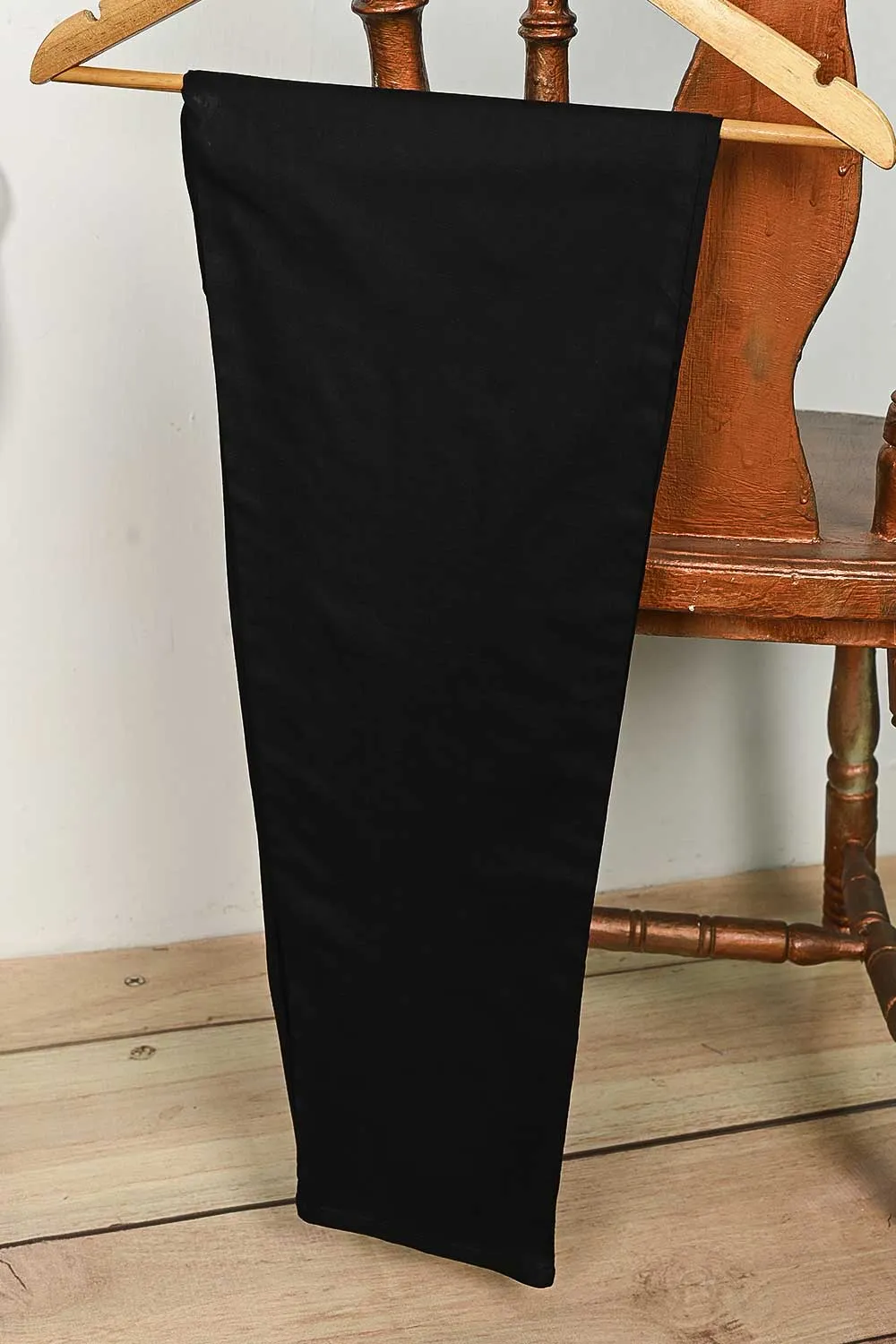 3SP-4C-BLACK - 3PC CAMBRIC EMBROIDERED Dress With Chiffon Embroidered Dupatta