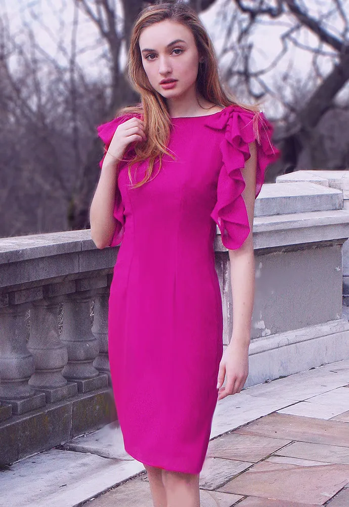 Adelaide Cocktail Dress with Draped Sleeve