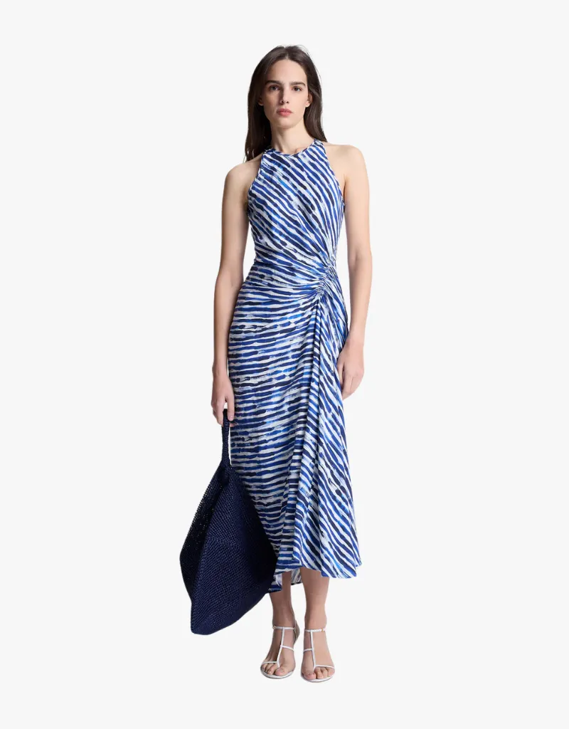 A.L.C. Ruby Striped Midi Dress in Navy Stripe