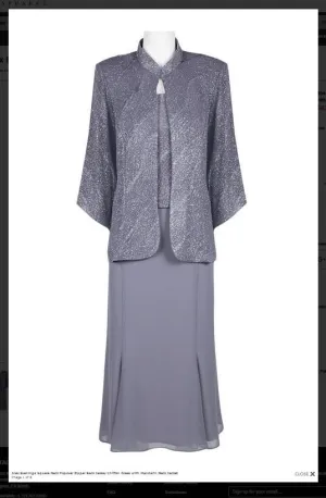 Alex Evenings 8125880 Square Neck Popover Zipper Back