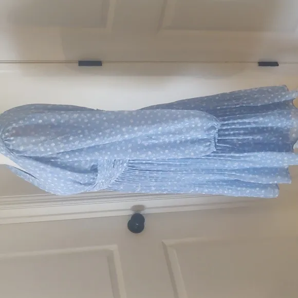 Alex MarieMia Long Sleeve V-Neck Foil Chiffon Dress sz 6