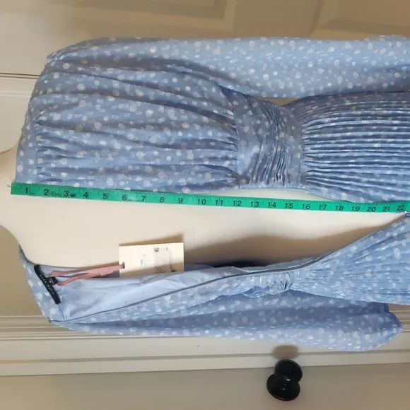 Alex MarieMia Long Sleeve V-Neck Foil Chiffon Dress sz 6