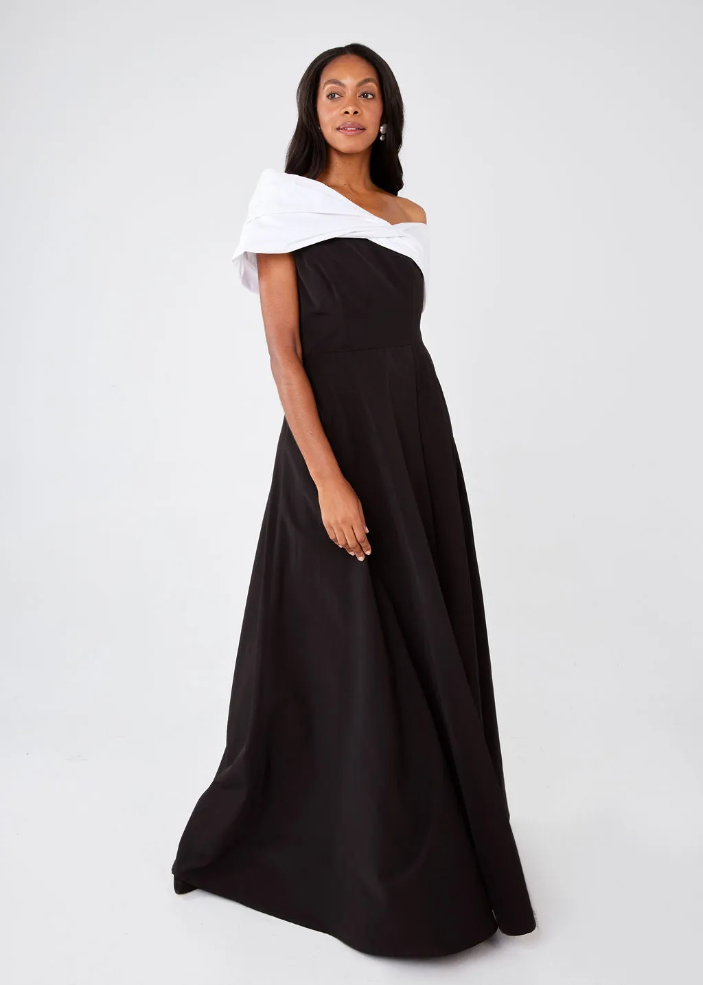 Amelia Gown Black and White Faille
