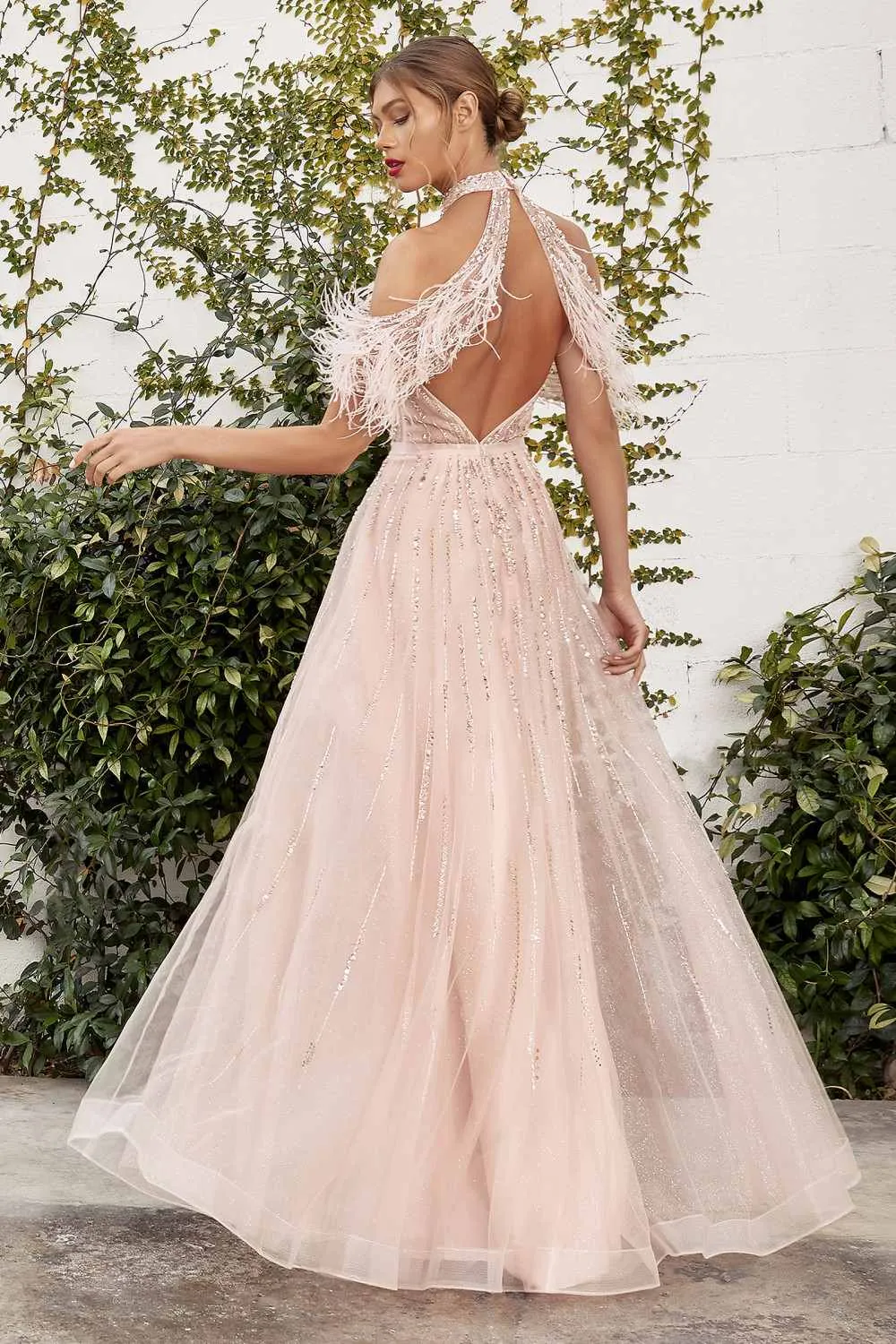 Andrea & Leo A1023 Anastasia Feather A-Line Gown