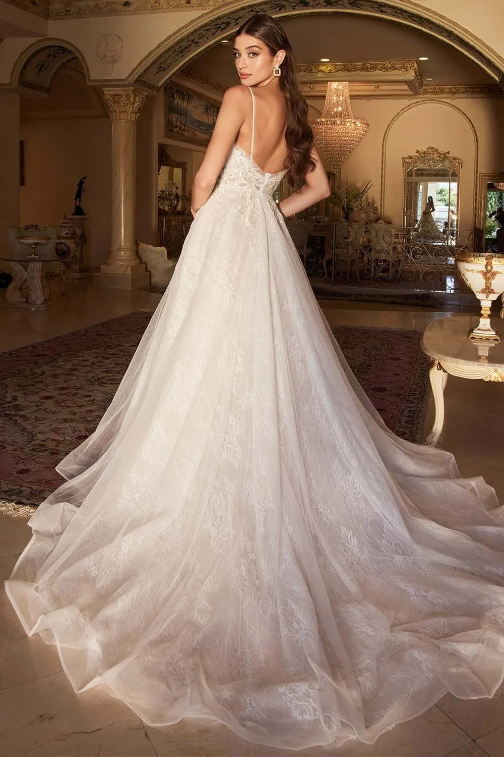 Andrea & Leo A1102W A-Line Chantilly Lace Wedding Gown
