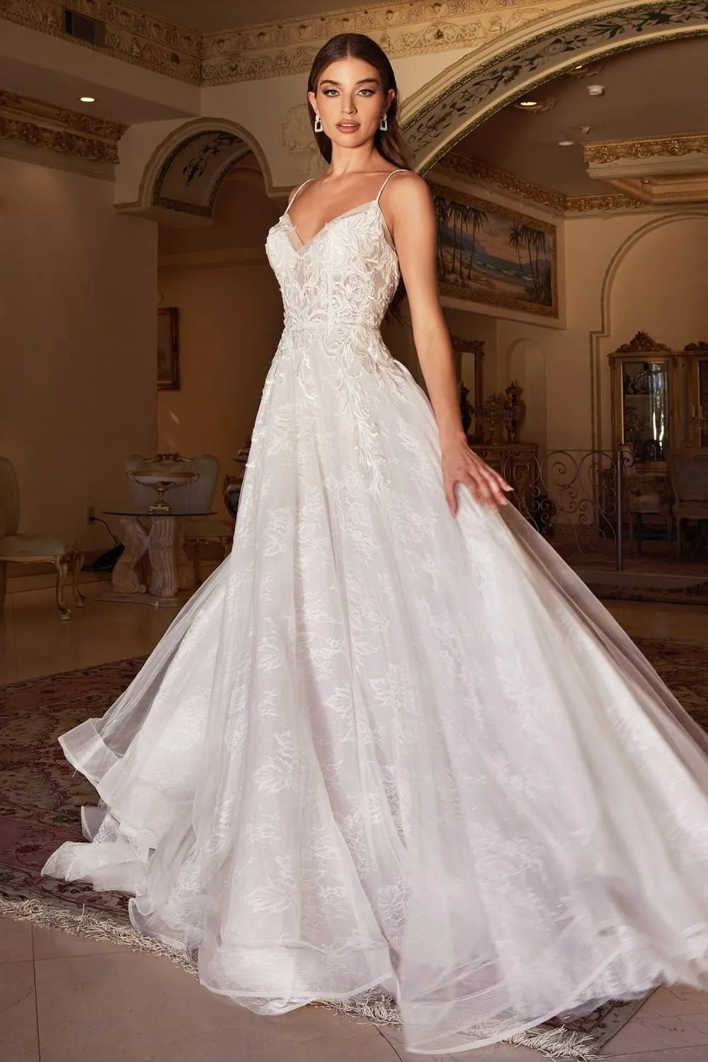 Andrea & Leo A1102W A-Line Chantilly Lace Wedding Gown