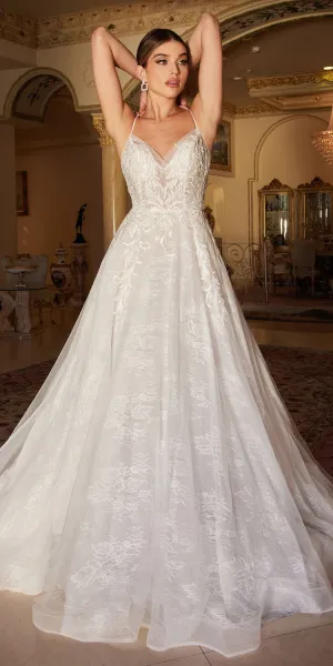 Andrea & Leo A1102W A-Line Chantilly Lace Wedding Gown