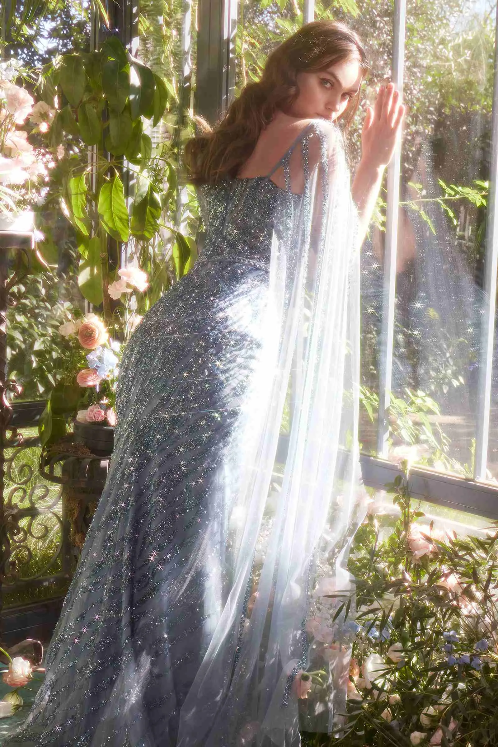 Andrea & Leo A1370 Dress Glimmering Beaded Sheath Gown