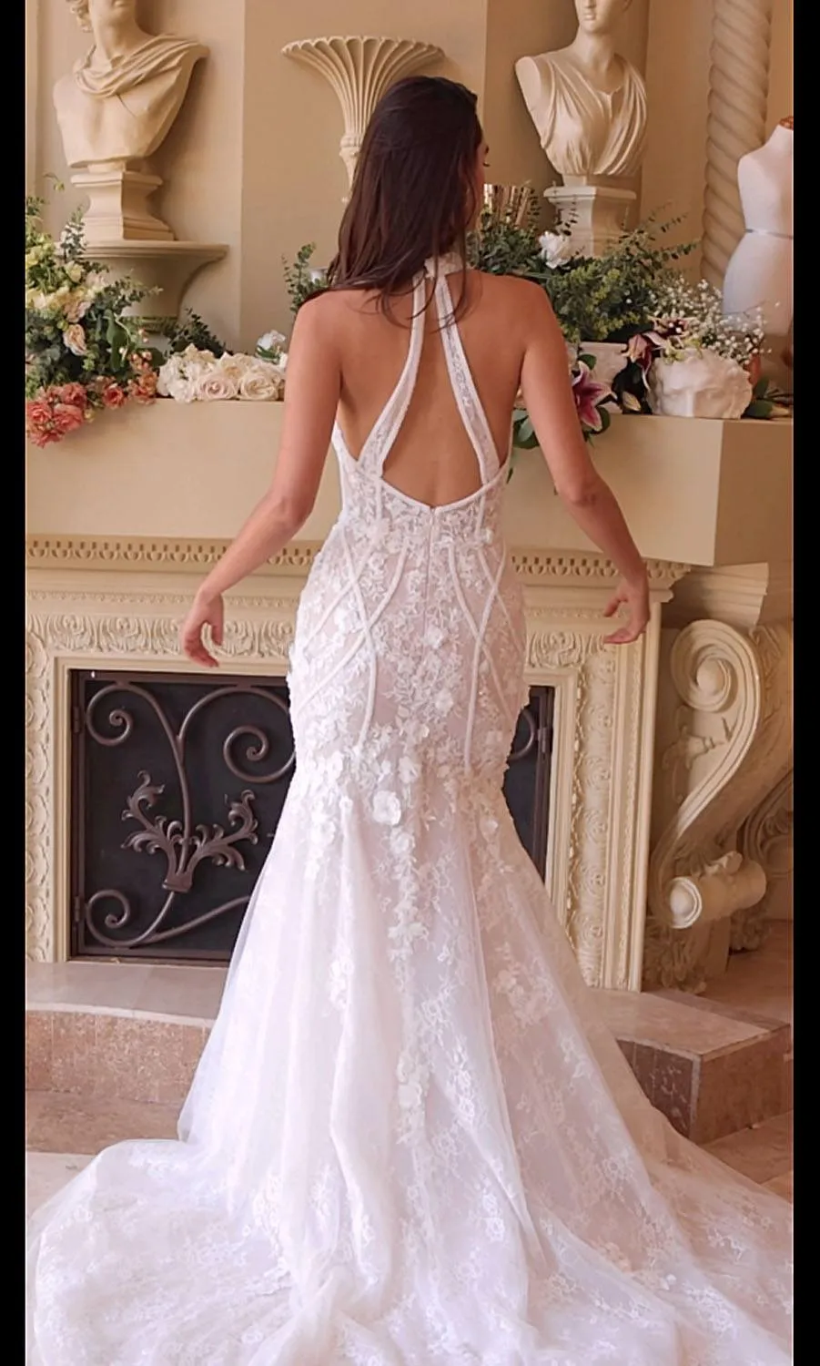 Andrea & Leo WL019 Wedding Dress Lace Halter Neck Mermaid