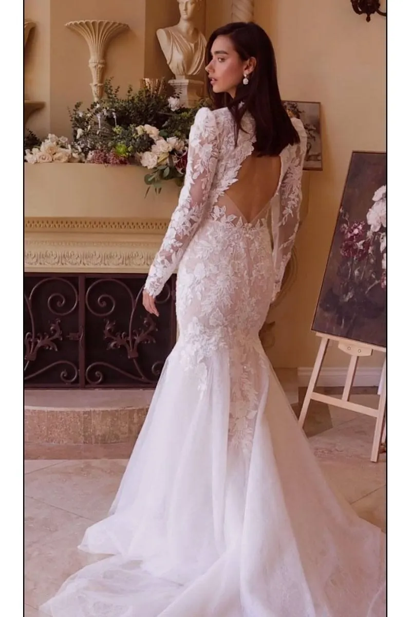 Andrea & Leo WL036 Dress Long Sleeve Lace Mermaid Bridal Gown
