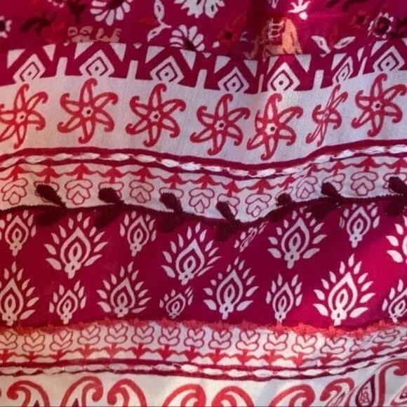 Anthropologie Maeve Isabel Embroidered Tunic Dress Pink Floral Size Small