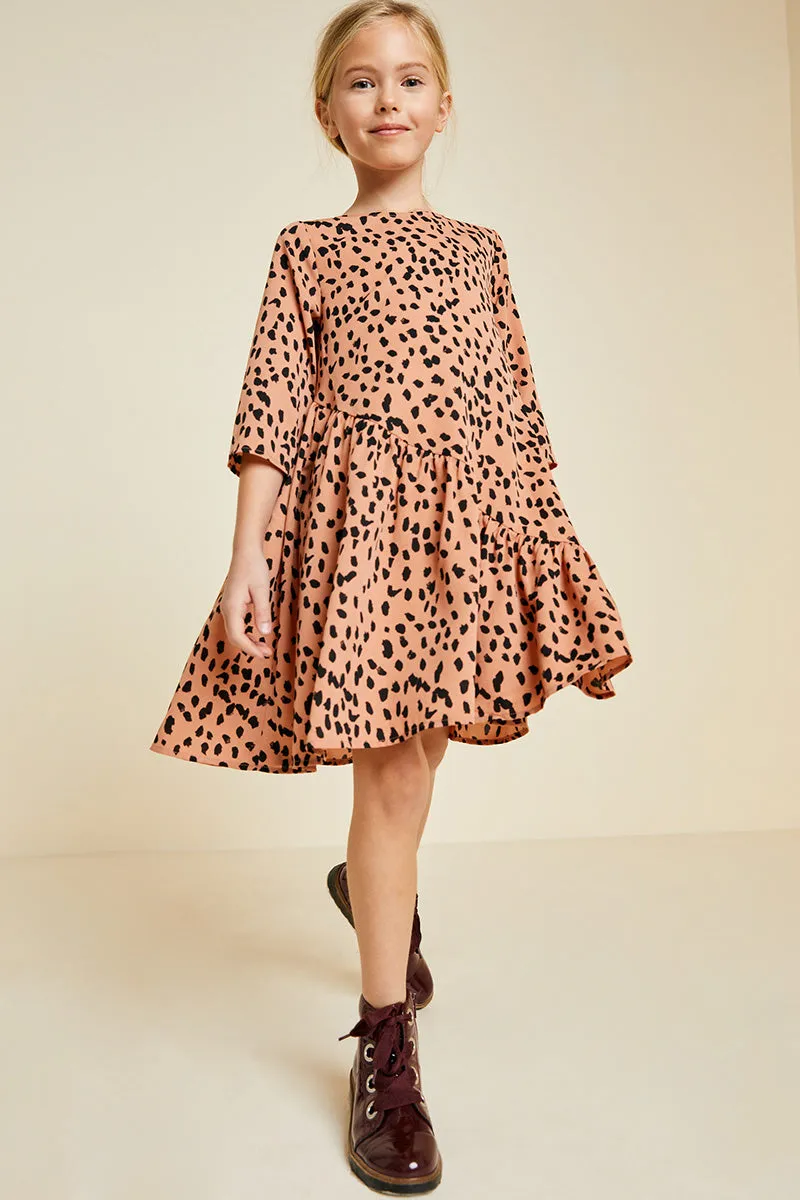 Asymmetrical Ruffle Mini Swing Dress