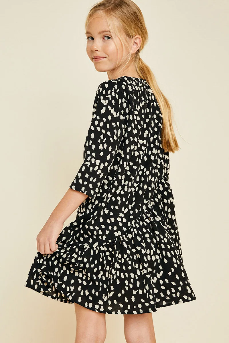 Asymmetrical Ruffle Mini Swing Dress