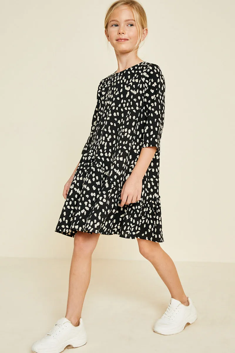 Asymmetrical Ruffle Mini Swing Dress