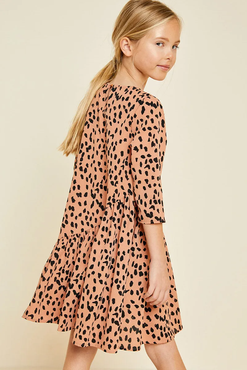 Asymmetrical Ruffle Mini Swing Dress