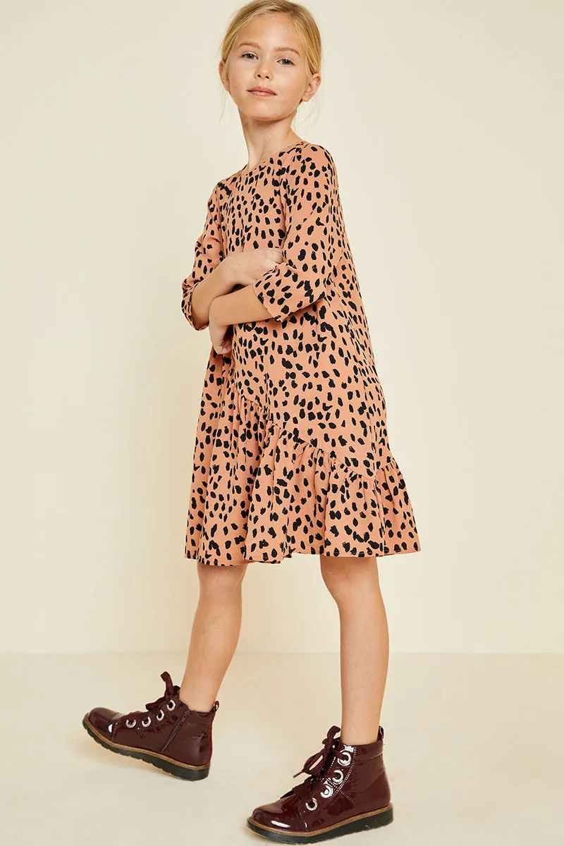 Asymmetrical Ruffle Mini Swing Dress