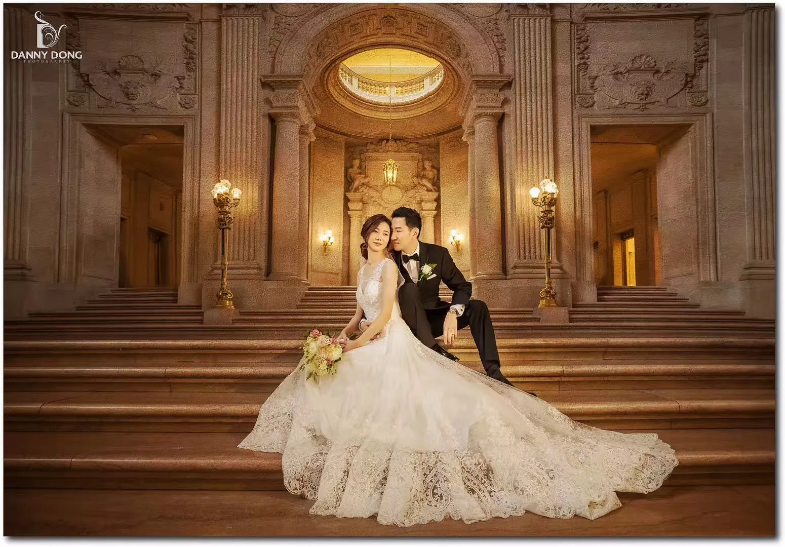Atelier - Selena Huan Frosted Alençon Lace Mermaid Wedding Dress with Illusion Back