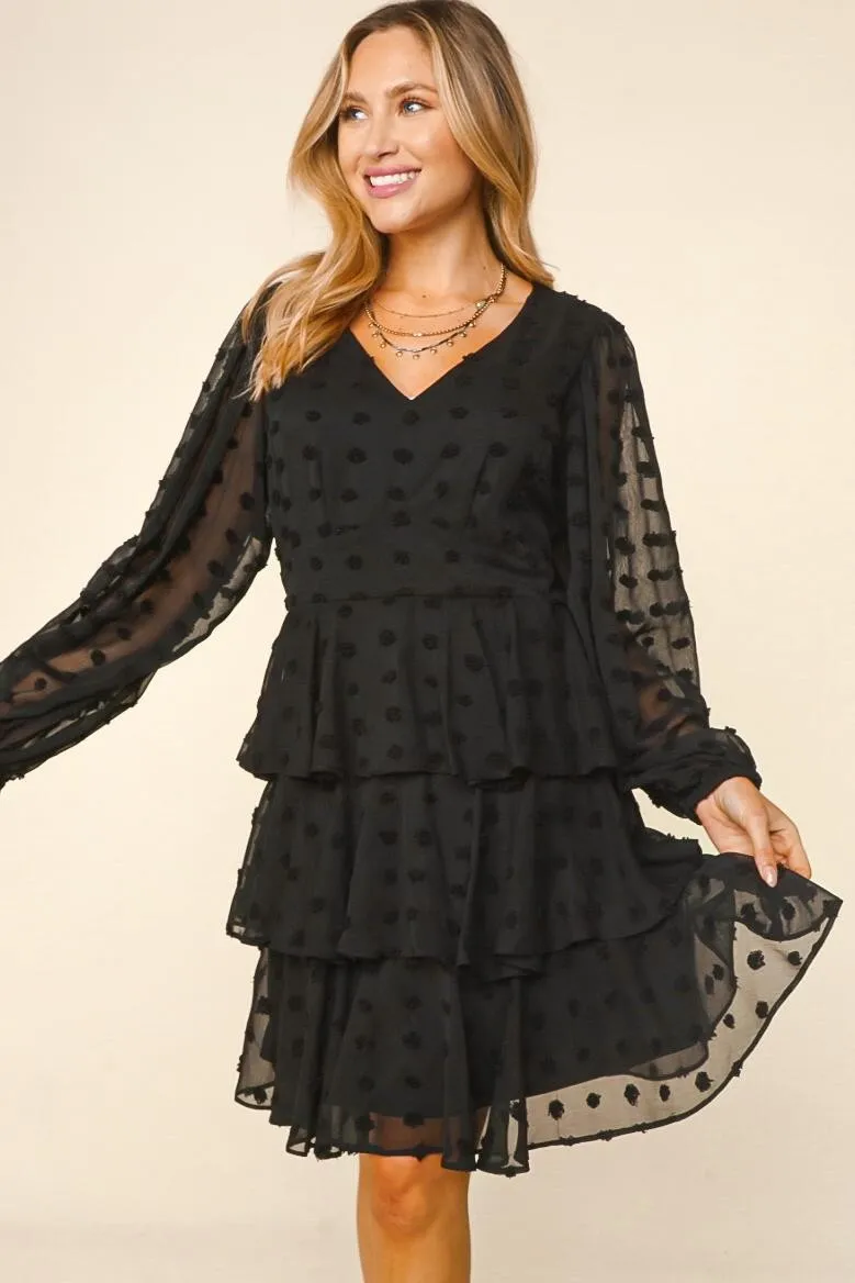 Averie Swiss Dot Mini Dress | Black