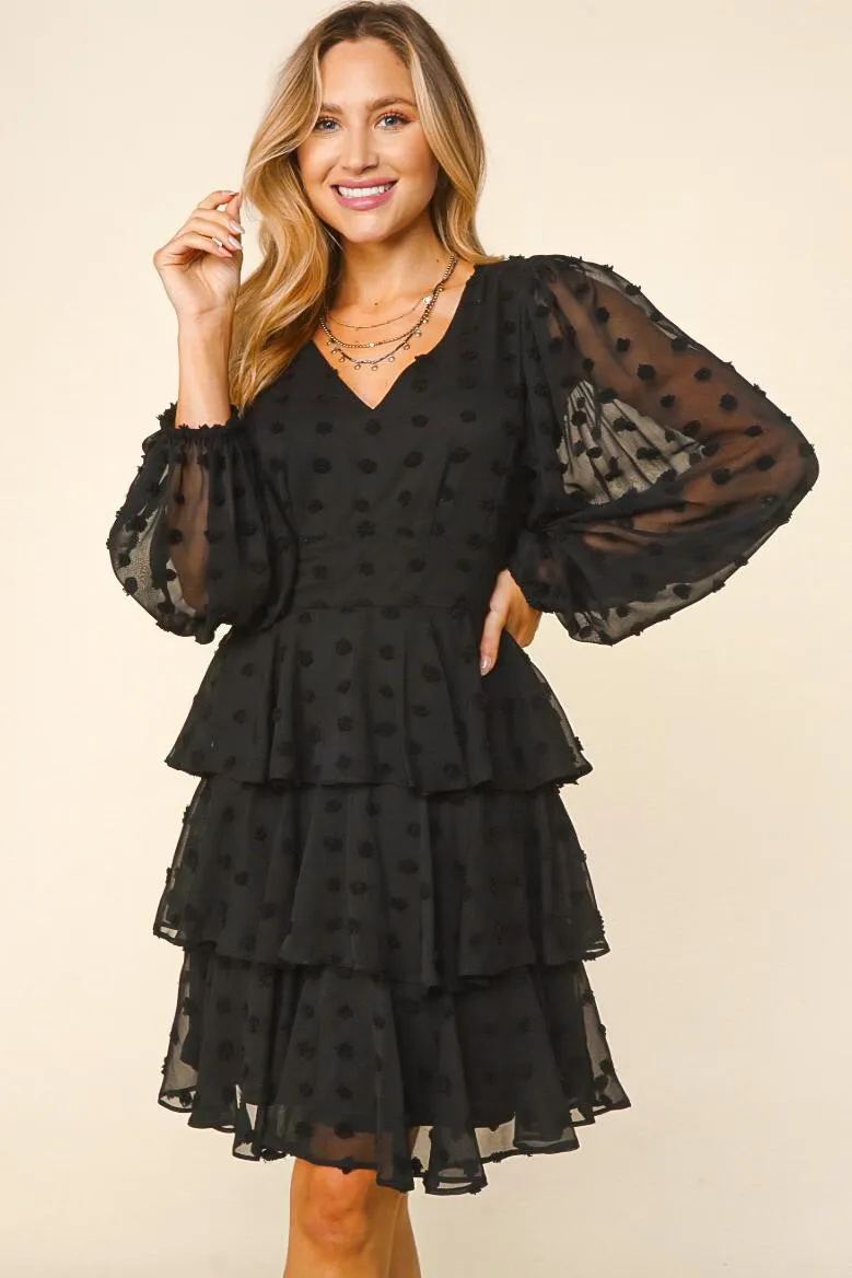 Averie Swiss Dot Mini Dress | Black
