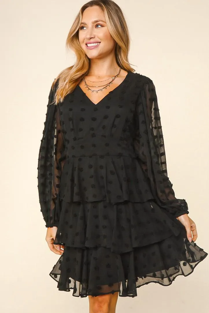 Averie Swiss Dot Mini Dress | Black