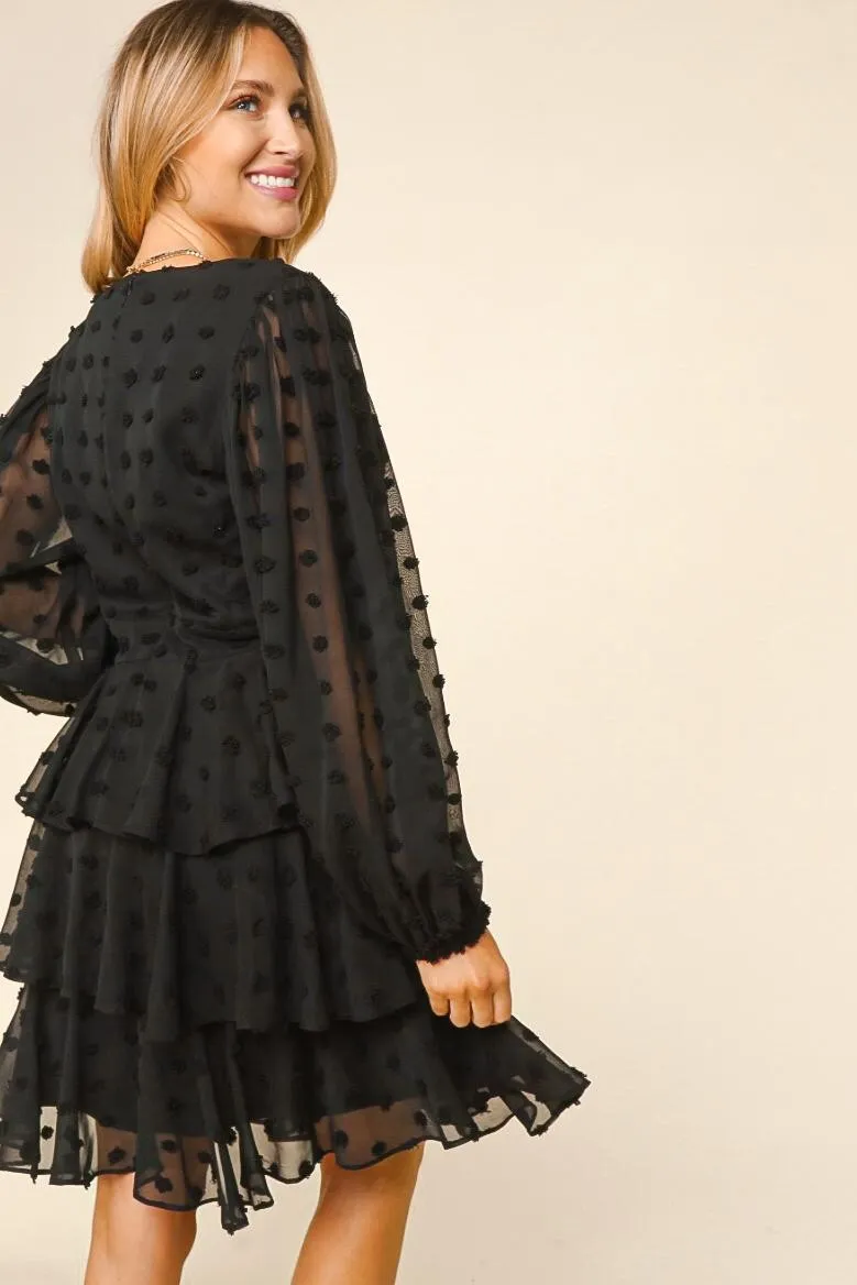 Averie Swiss Dot Mini Dress | Black
