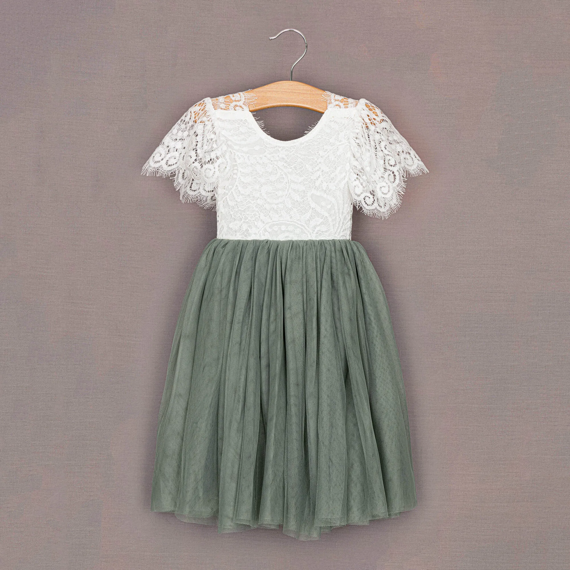Baby Bohemian Flutter - Tea Dress / Full Length - Sage Green