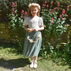 Baby Bohemian Flutter - Tea Dress / Full Length - Sage Green