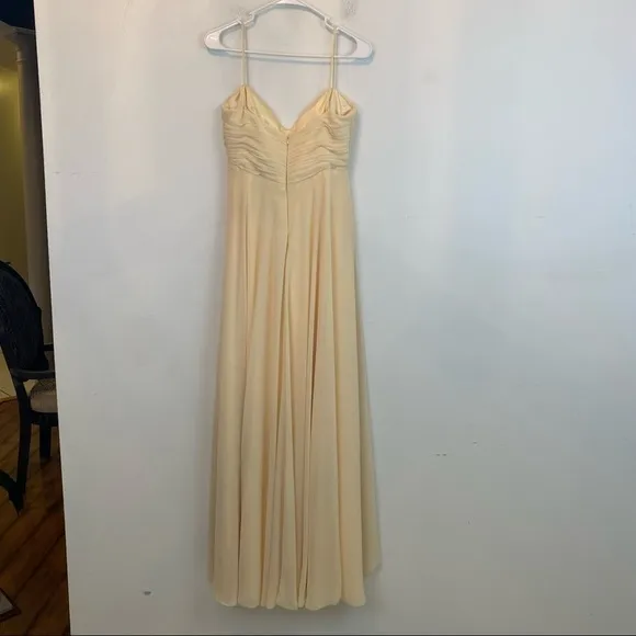 BADGLEY MISCHKA BRIDESMAIDS yellow chiffon maxi dress