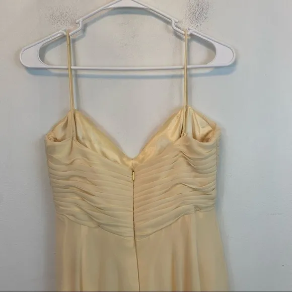 BADGLEY MISCHKA BRIDESMAIDS yellow chiffon maxi dress