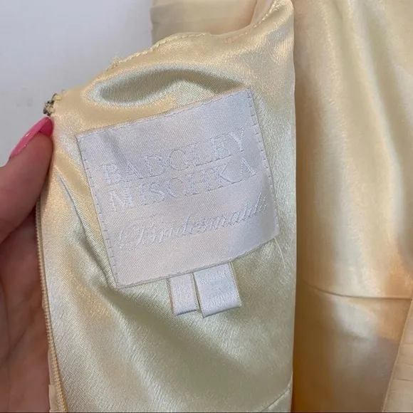BADGLEY MISCHKA BRIDESMAIDS yellow chiffon maxi dress
