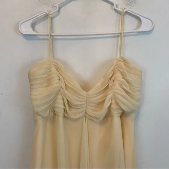 BADGLEY MISCHKA BRIDESMAIDS yellow chiffon maxi dress