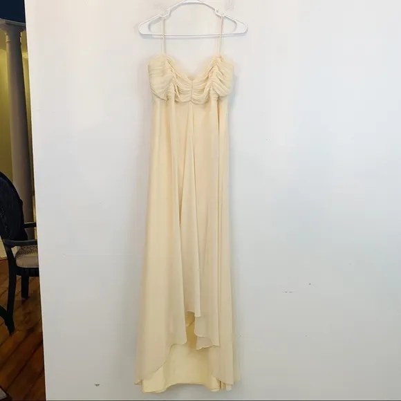BADGLEY MISCHKA BRIDESMAIDS yellow chiffon maxi dress