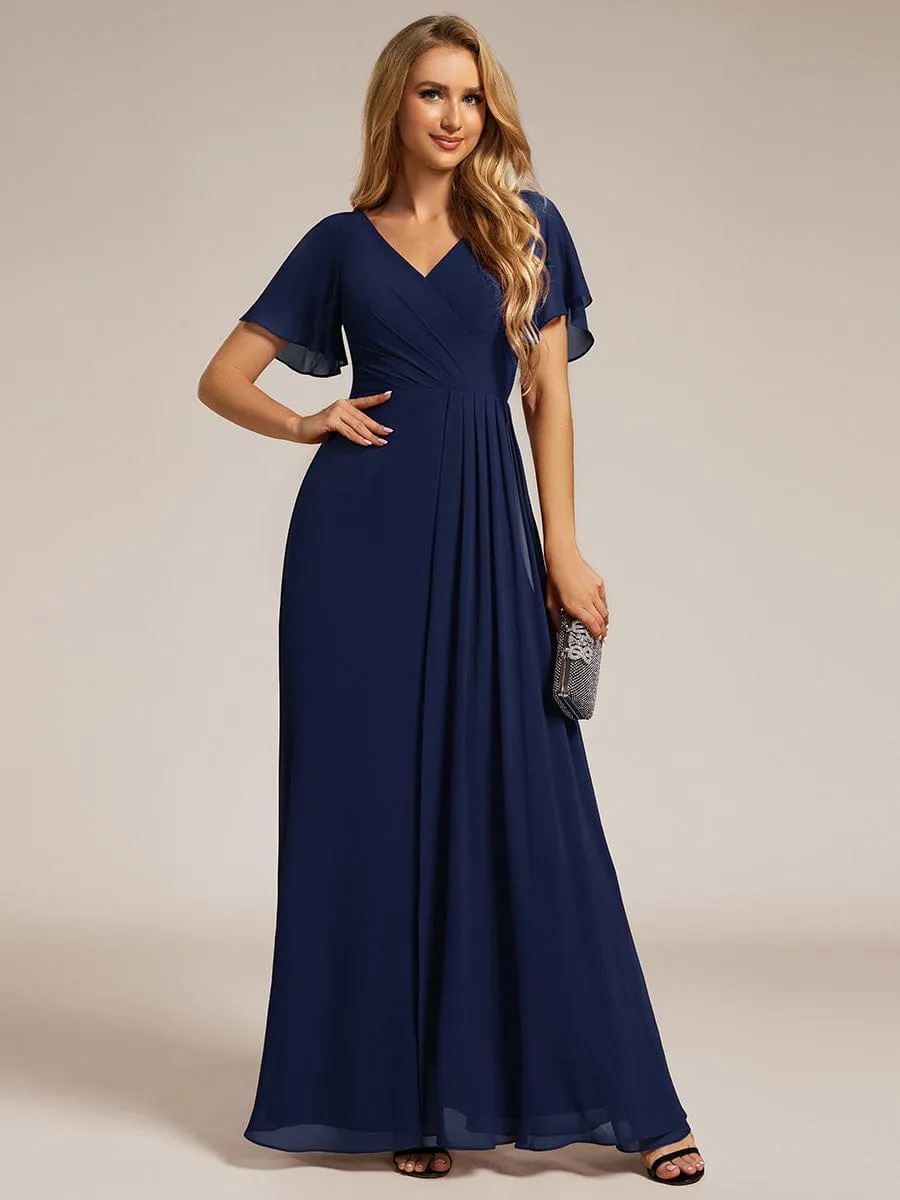 Bernice navy sleeved bridesmaid dress with slit s28 Express NZ wide