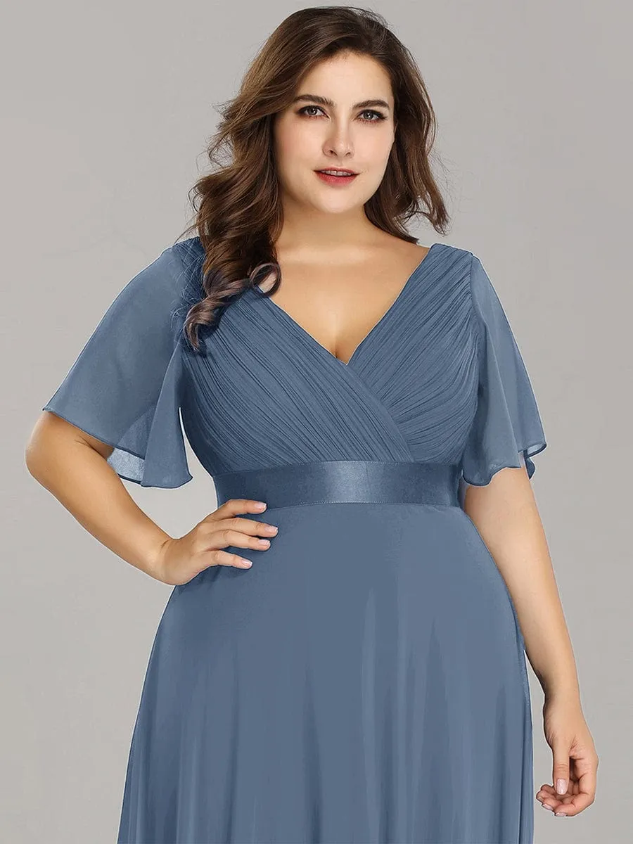 Billie flutter sleeve bridesmaid dress in dusky navy s22 Express NZ wide