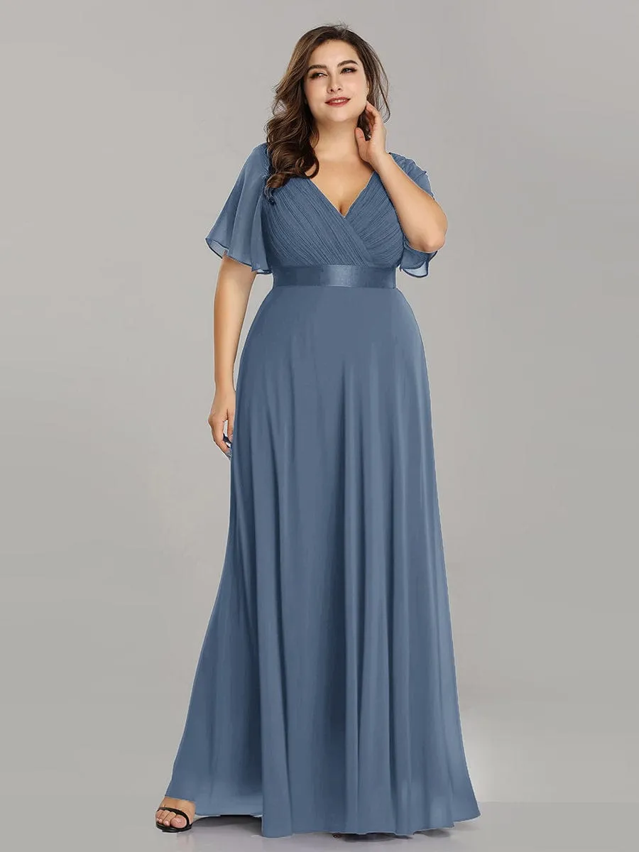 Billie flutter sleeve bridesmaid dress in dusky navy s22 Express NZ wide