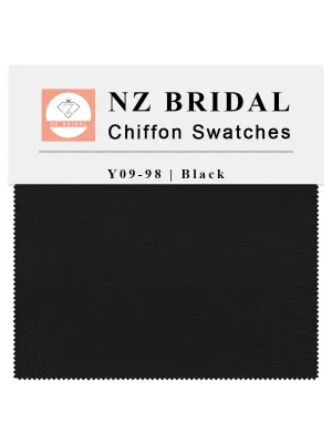Black Fabric Swatch Samples Chiffon